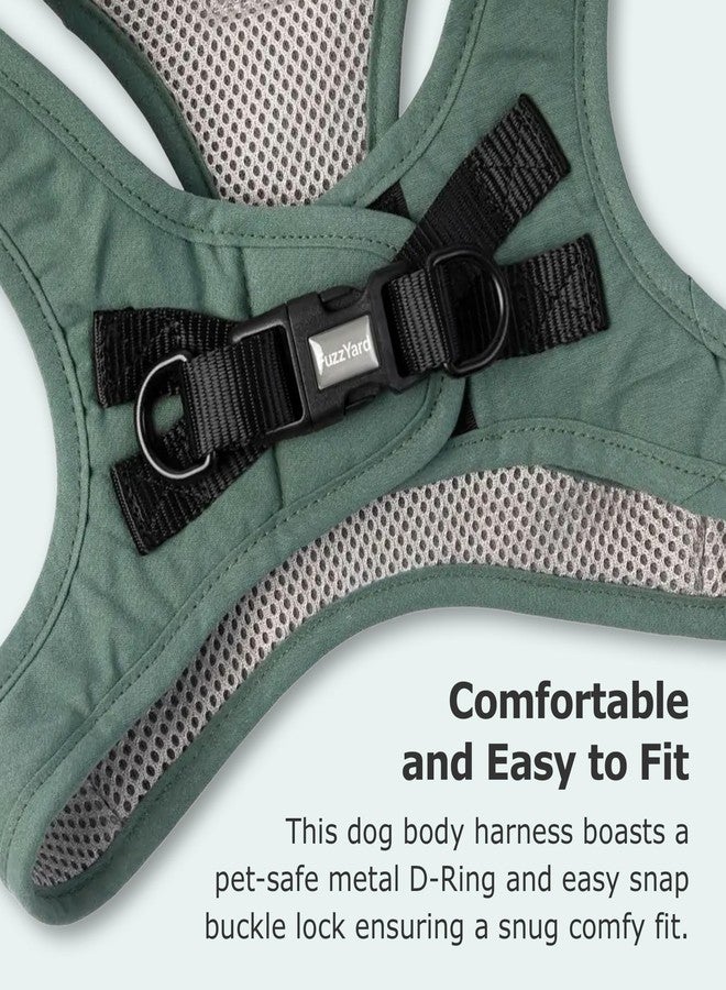 FuzzYard Life Step in Dog Harness | Size L | Stylish Premium Cotton Design in Myrtle Green Perfect for Everyday Walks - Image 4